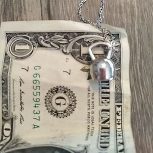 🎆 2 for $15 🎆 Kettle bell necklace silver tone
